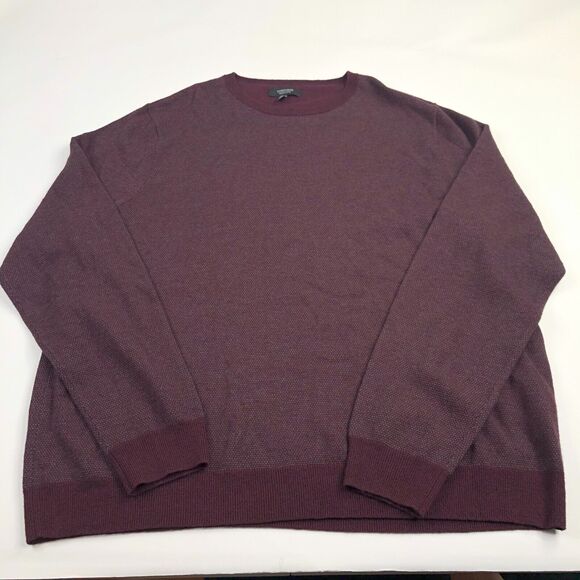 Nordstrom Men's Shop Sweater 2XL Rayon Wool Nylon Red Pullover EUC - Picture 1 of 7
